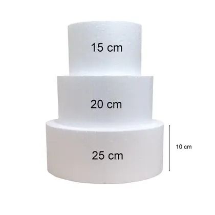 BOLO ISOPOR REDONDO C/3PCS
